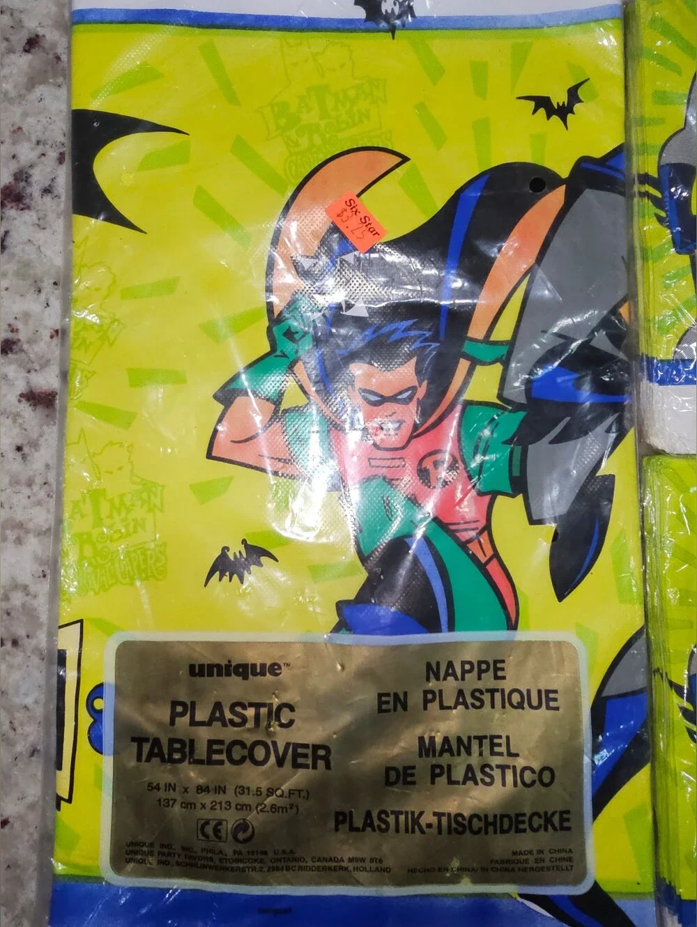 1997 Batman & Robin Party Tablecover And Napkins Birthday New And Sealed